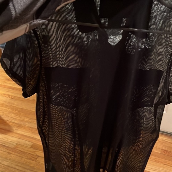 Harley -Davidson size large black semi sheer short sleeve button down shirt - Picture 7 of 10